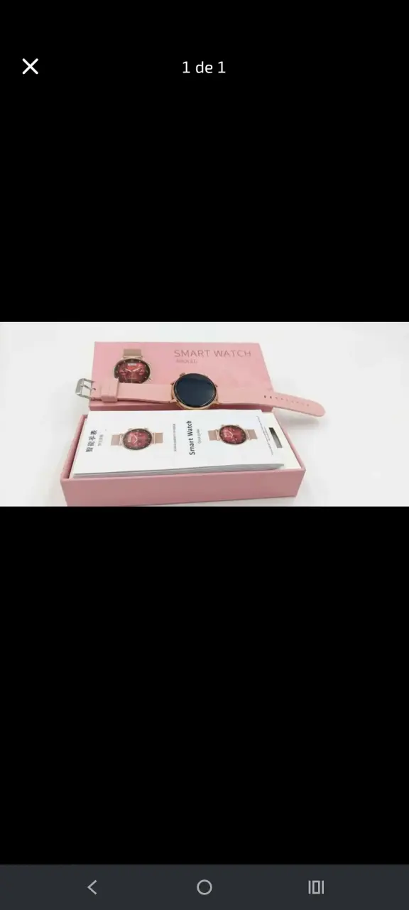 Smartwatch AMOLED color rosa con caja
