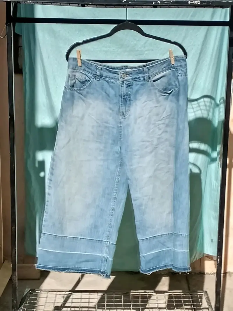 Pantalones de mezclilla anchos para mujer
