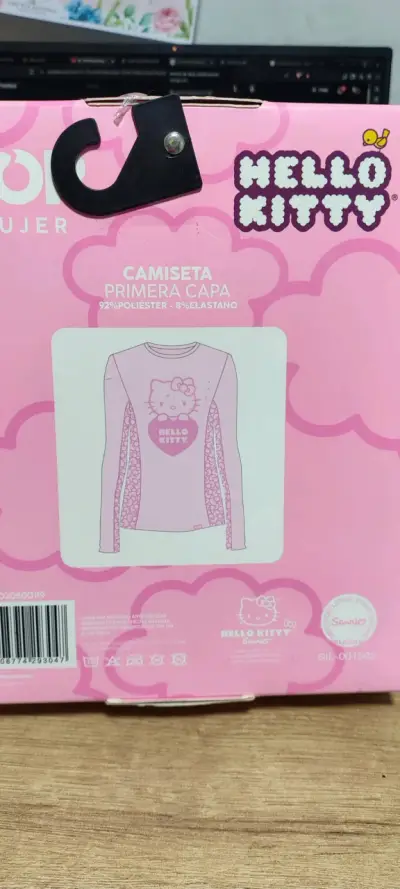 Camiseta Rosa Hello Kitty Mujer Manga Larga - miniatura 3