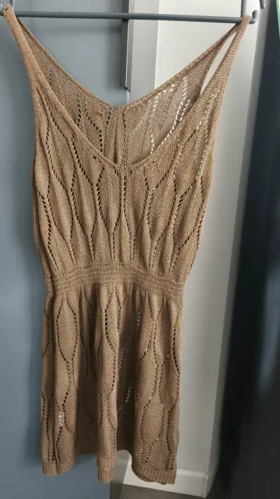 Vestido tejido sin mangas color marrón - miniatura 2