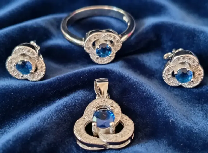 Conjunto de joyería en plata 925 con piedras - 2