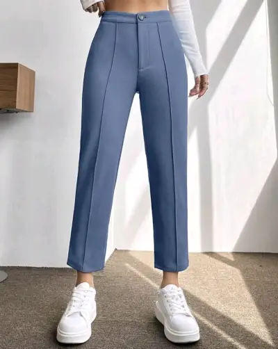 Pantalones azul claro de mujer elegantes - miniatura 1