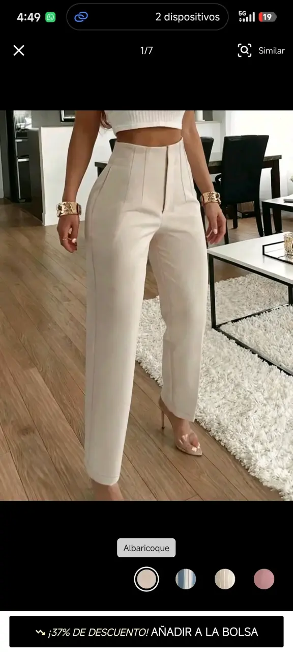 Pantalones de vestir color albaricoque para mujer - 1