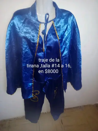 Traje de La Tirana azul con detalles dorados - miniatura 1