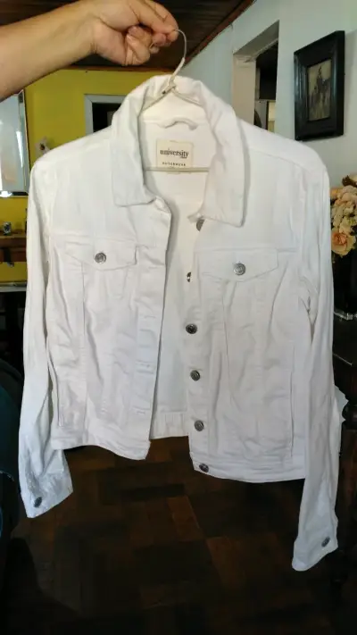 Chaqueta blanca de mezclilla University Club - miniatura 1