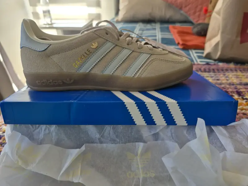 Zapatillas Adidas Gazelle Indoor Mujer Beige - 3