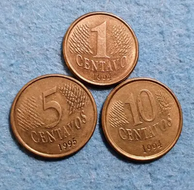 Monedas de colección centavos Brasil 1994-1995 - miniatura 1