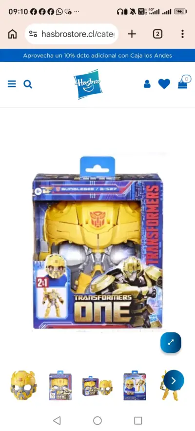 Máscara y Figura Transformers Bumblebee B-127 - miniatura 1