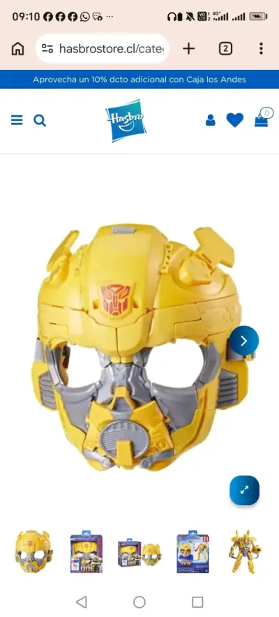 Máscara y Figura Transformers Bumblebee B-127 - miniatura 2