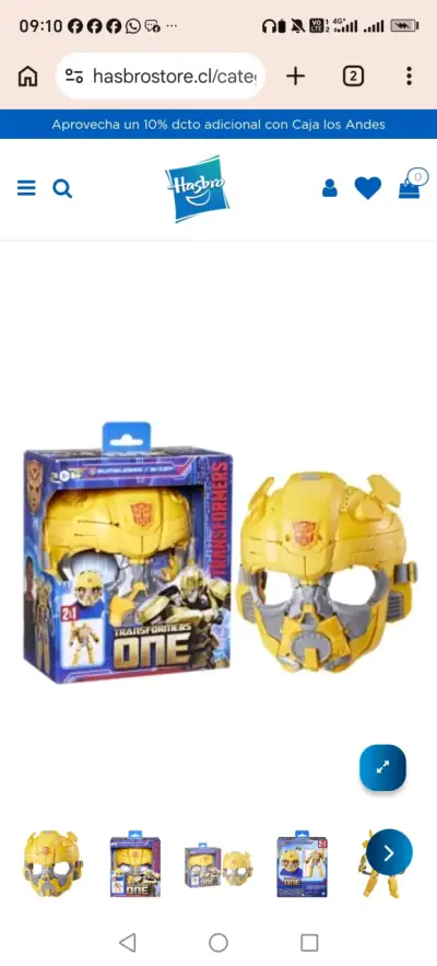 Máscara y Figura Transformers Bumblebee B-127 - miniatura 3