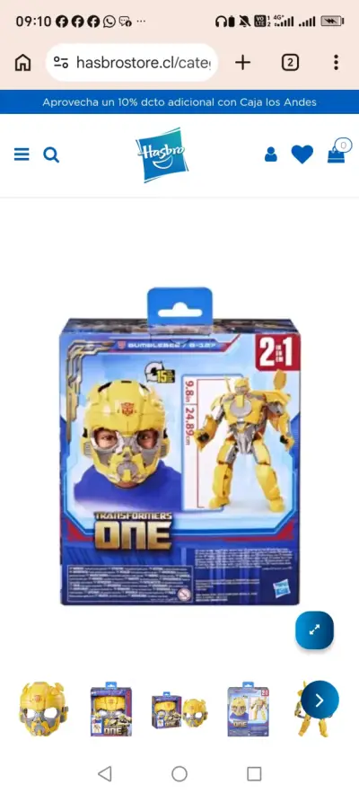 Máscara y Figura Transformers Bumblebee B-127 - miniatura 4