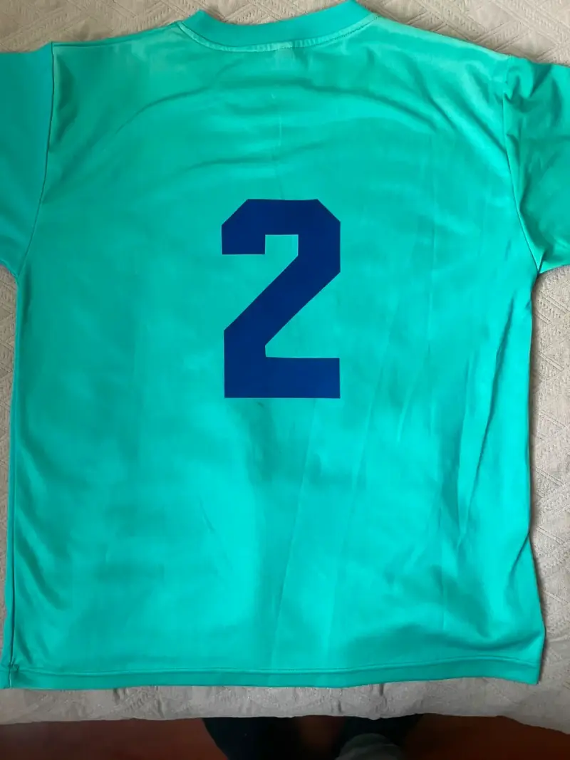 Camiseta retro Barcetoma turquesa con número - 2