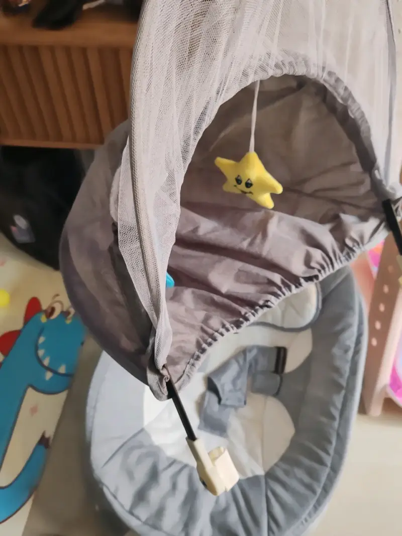 Silla mecedora eléctrica para bebé gris - 5