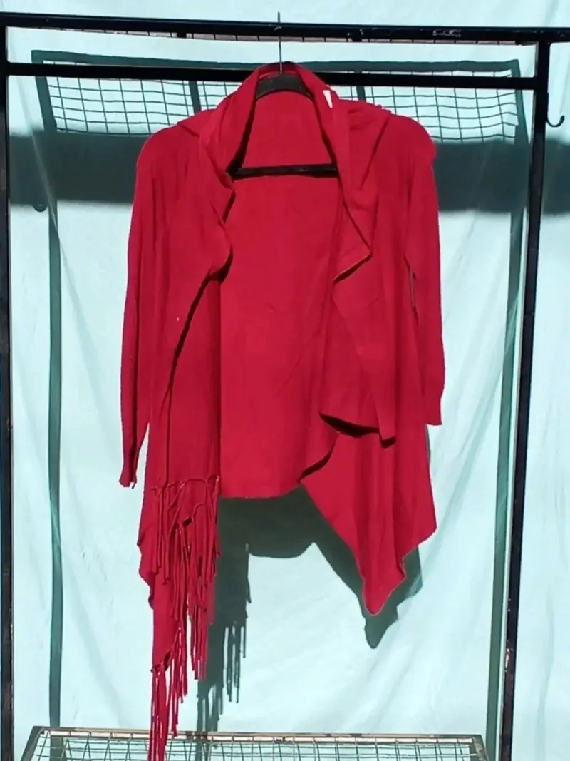 Chaqueta Roja con Flecos para Mujer
