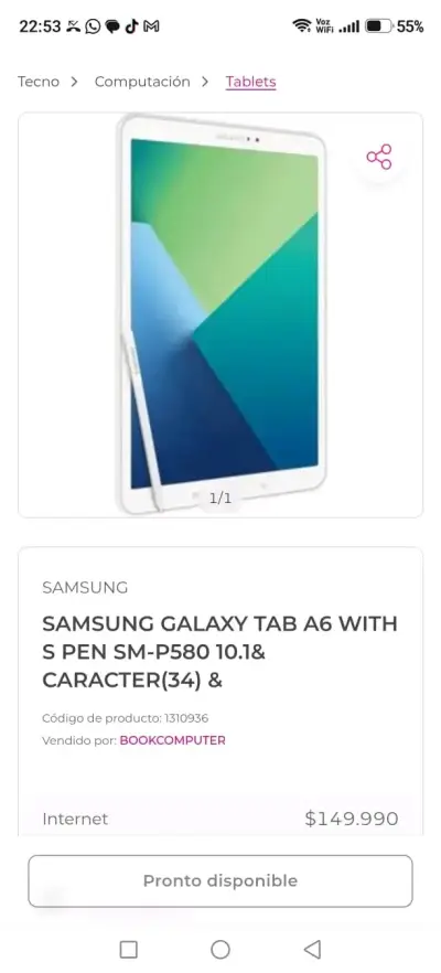 Tablet Samsung Galaxy Tab A6 con S Pen 10.1 pulgadas - miniatura 3