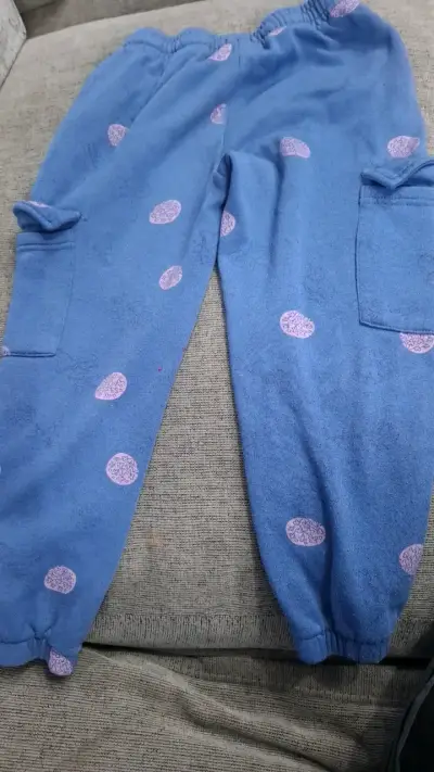 Pantalones de polar azul con estampado de puntos - miniatura 2