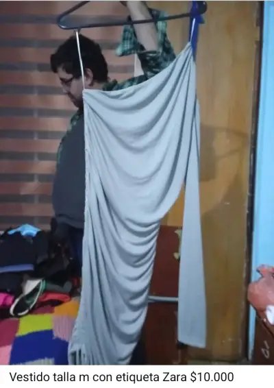 Vestido largo gris Zara talla M - miniatura 1