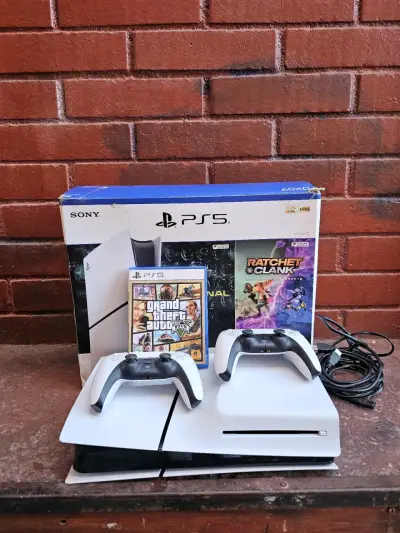 Sony PlayStation 5 PS5 Slim + 2 Mandos + Juego - miniatura 6