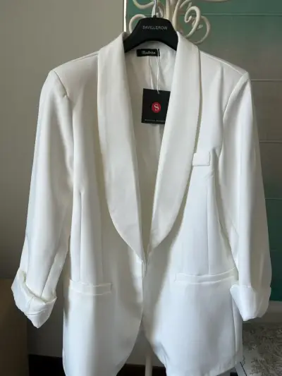 Blazer blanco para mujer talla S - miniatura 1