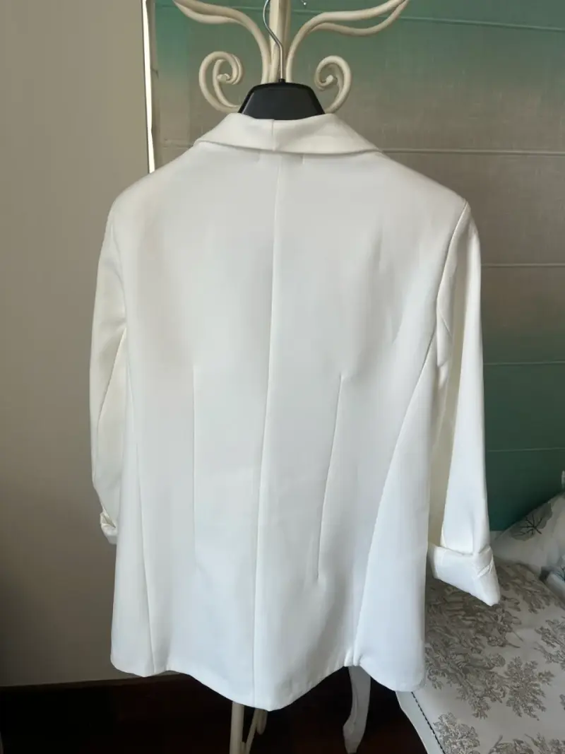 Blazer blanco para mujer talla S - 2