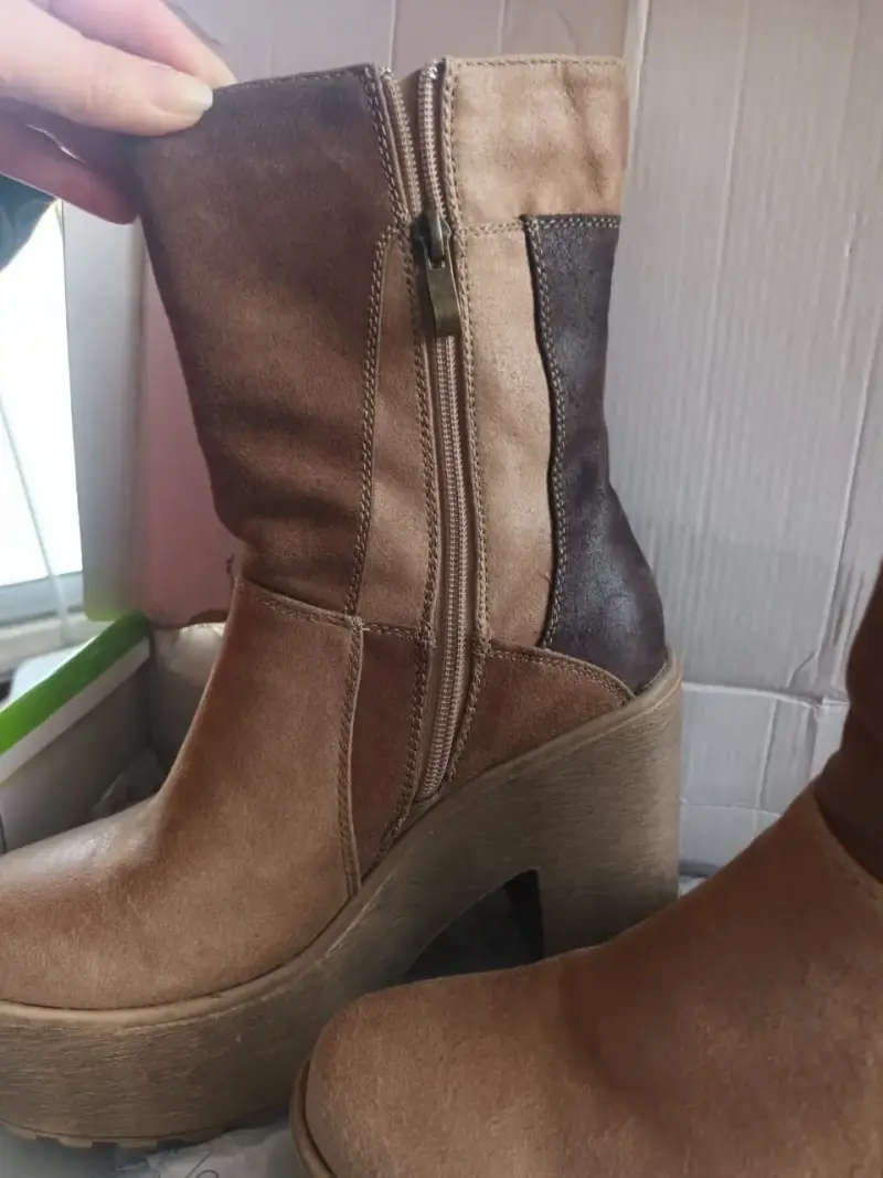 Botas de plataforma marrones para mujer - 2