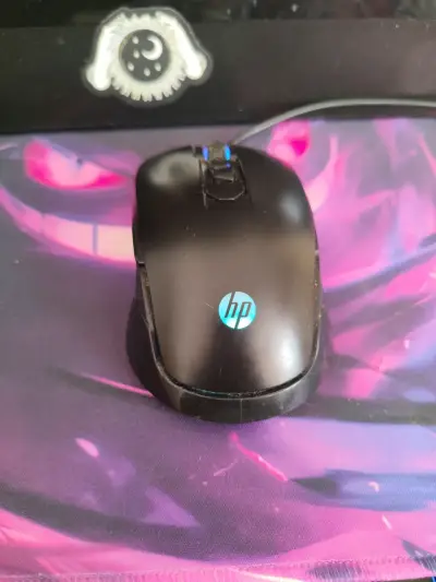Mouse HP negro con cable USB - miniatura 1