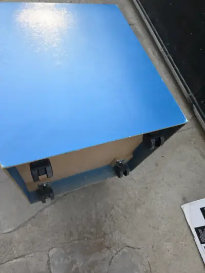 Banco organizador infantil azul con cajones - miniatura 1