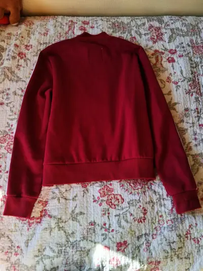 Chaqueta deportiva roja con cierre y rayas - miniatura 2