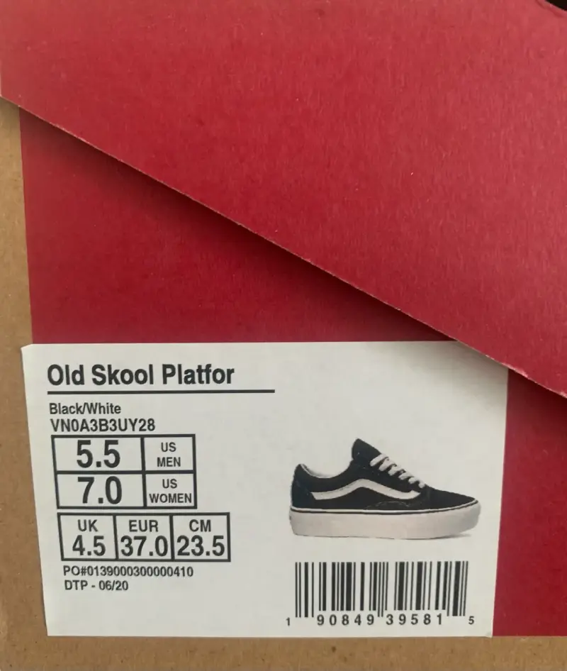 Zapatillas Vans Old Skool Plataforma Negro/Blanco - 2
