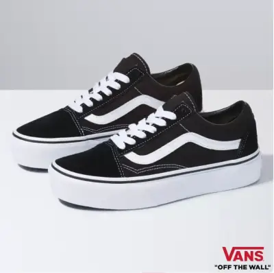 Zapatillas Vans Old Skool Plataforma Negro/Blanco - miniatura 3