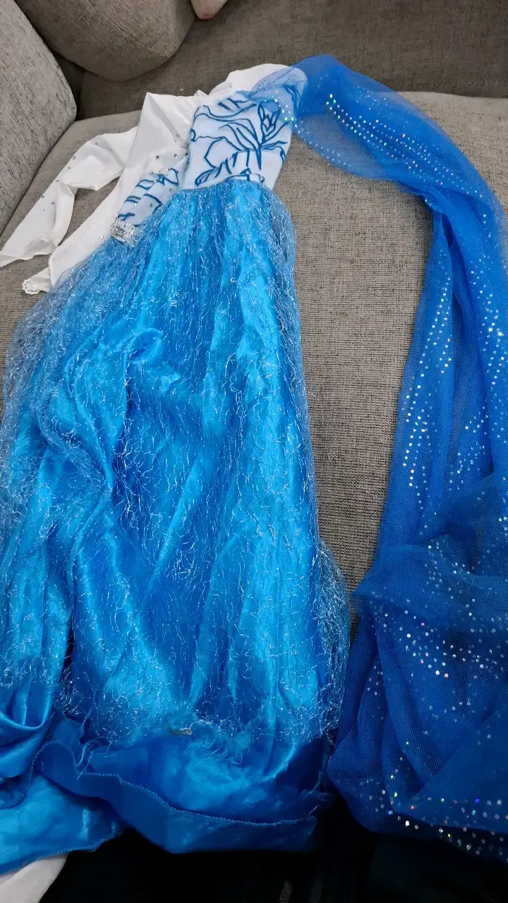 Disfraz de princesa azul con detalles brillantes - 2