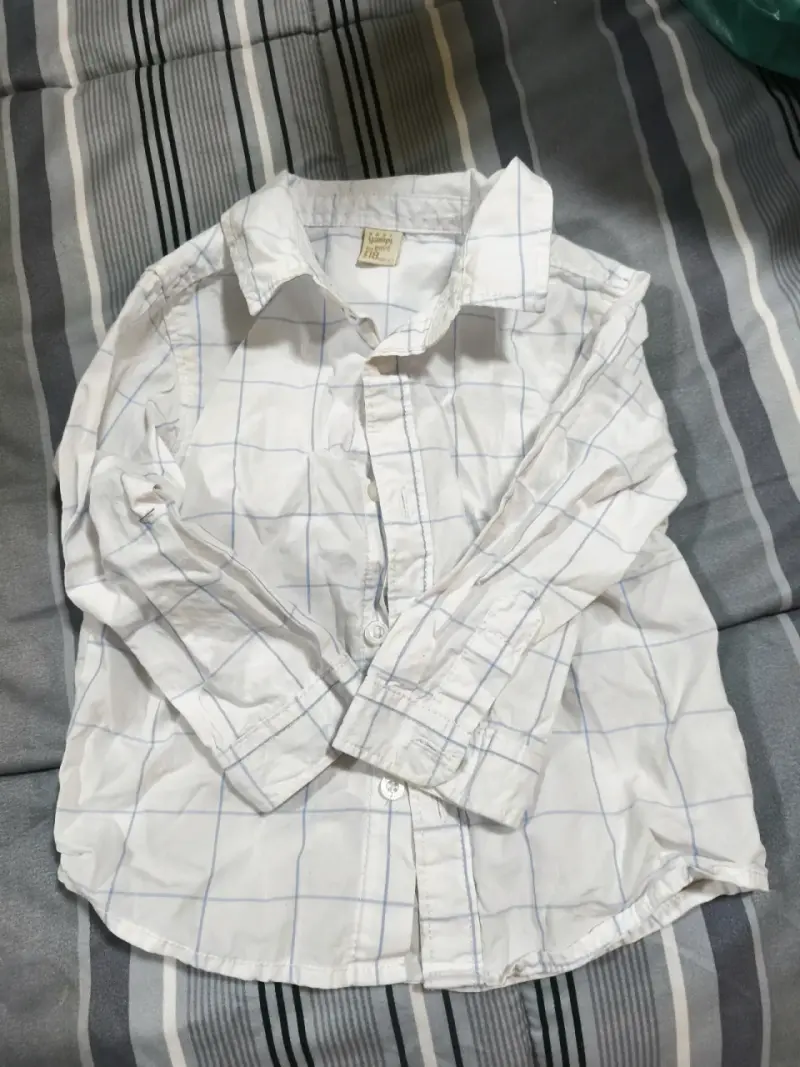 Camisa de niño a rayas con estampado de hojas - 3
