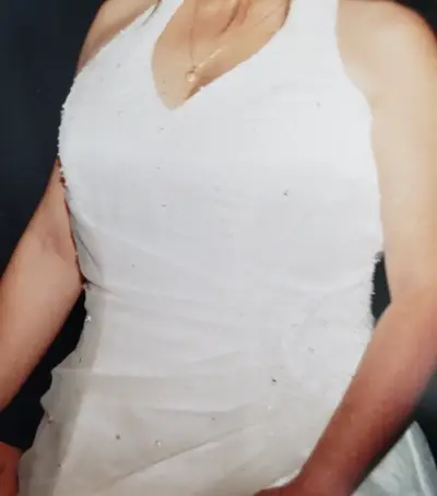 Vestido Novia blanco con detalles brillantes T44 - miniatura 1