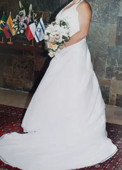 Vestido Novia blanco con detalles brillantes T44 - miniatura 5