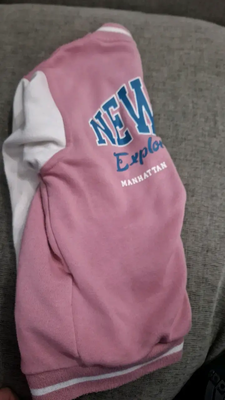 Chaqueta rosada estilo varsity para niña - 2