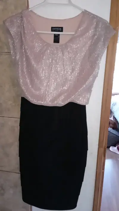 Vestido elegante bicolor con brillo Enfocus Studio - miniatura 1
