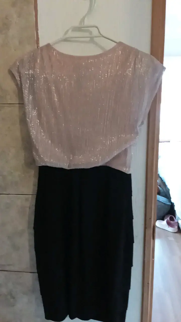 Vestido elegante bicolor con brillo Enfocus Studio - 2