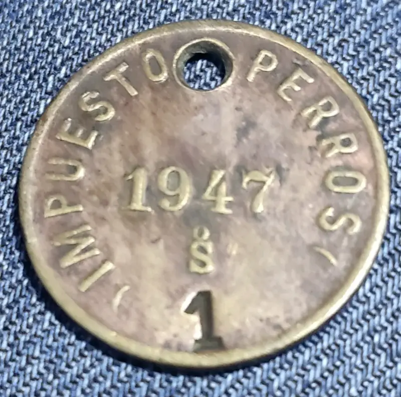 Medalla de impuesto para perros 1947 - 2