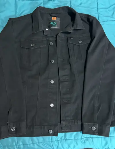 Chaqueta de mezclilla negra para hombre talla 14 - miniatura 1