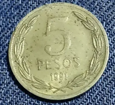Moneda de 5 Pesos Chile 1991 - miniatura 1