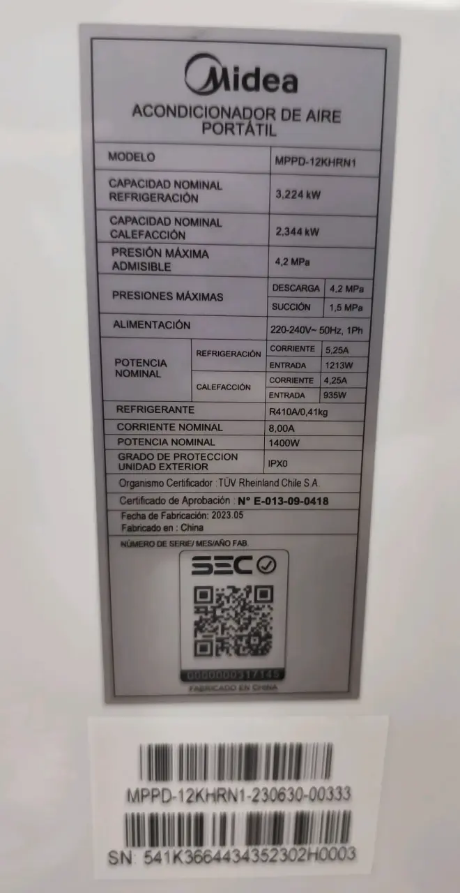 Aire acondicionado portátil Midea con control digital - 5
