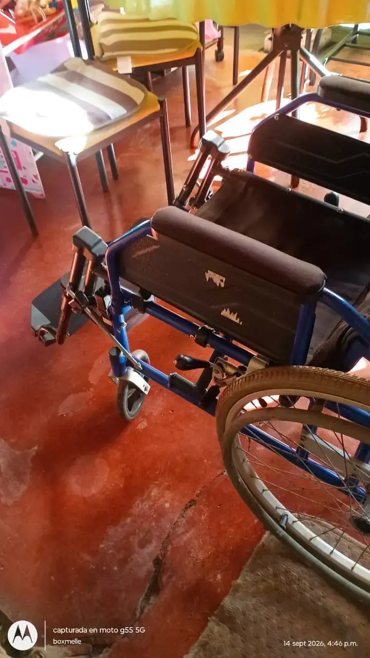 Silla de Ruedas Plegable con Reposapiés Ajustables - 4