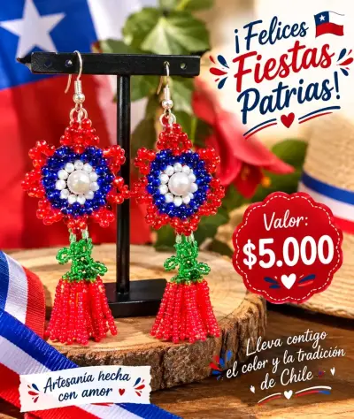 Aros artesanales colores patrios - miniatura 1