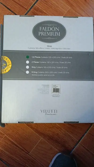 Faldón Premium Velutti 1.5 plazas 100% algodón - miniatura 2