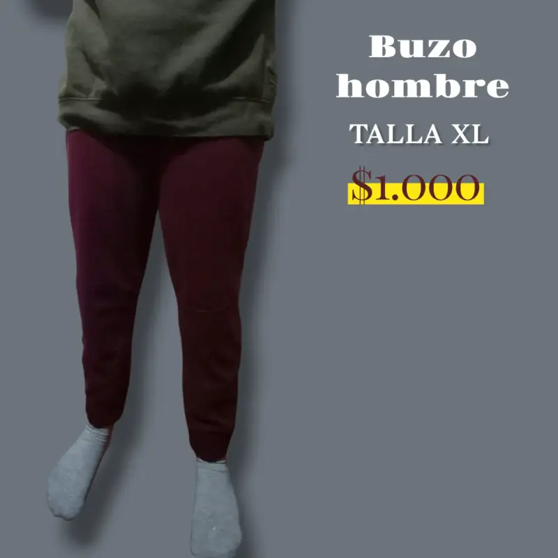 Buzo para hombre talla XL color burdeos