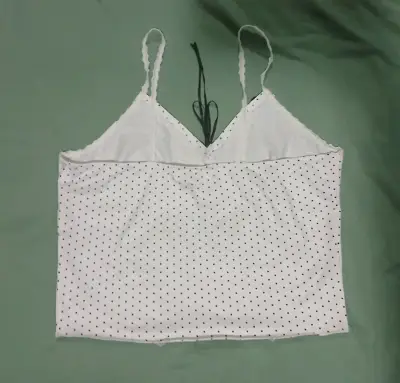 Top de tirantes blanco con lunares negros - miniatura 2