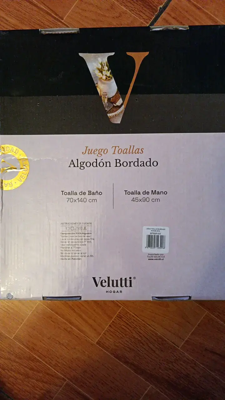 Juego de Toallas Algodón Bordado Velutti - 2