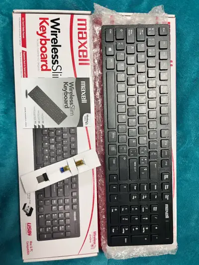 Teclado inalámbrico slim Maxell negro - miniatura 1