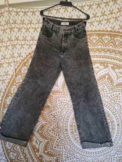 Jeans LPKJ gris oscuro de corte wide leg - miniatura 1