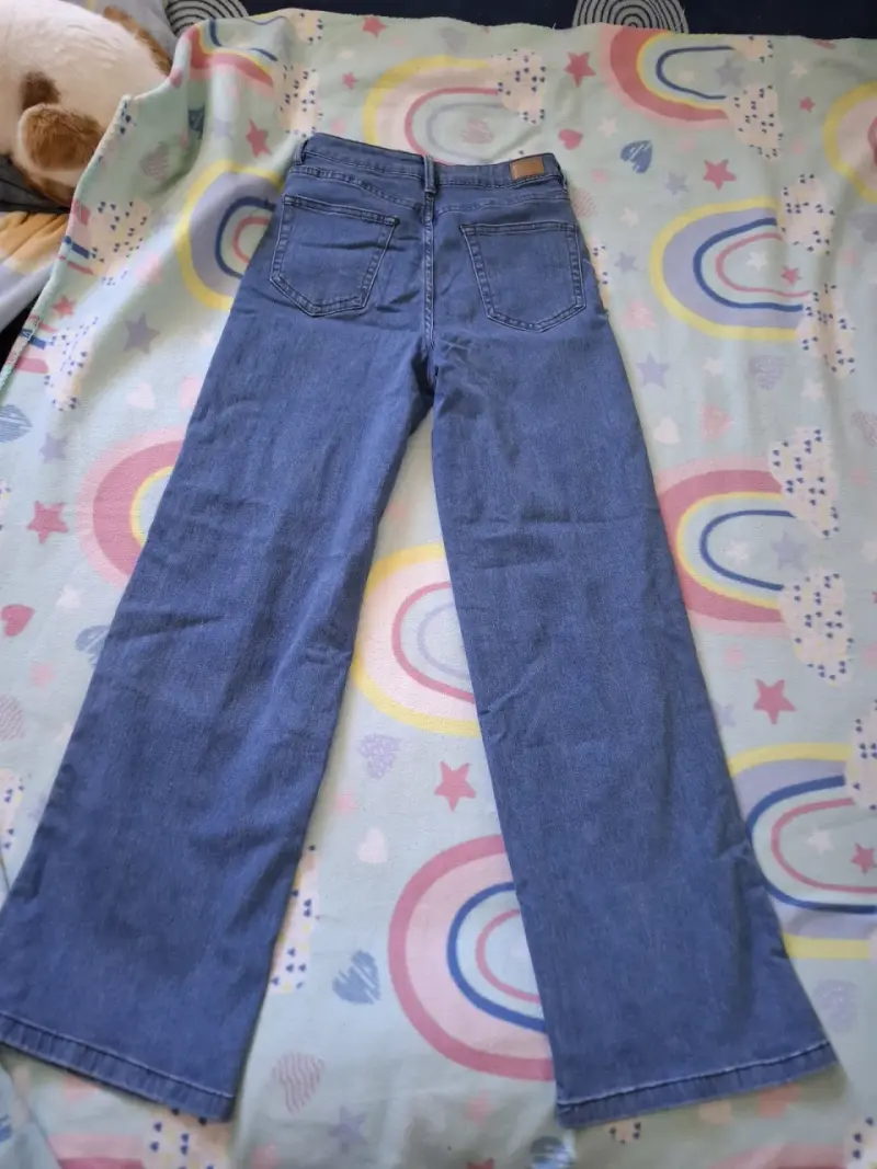 Jeans anchos de mezclilla azul talla 36 - 2